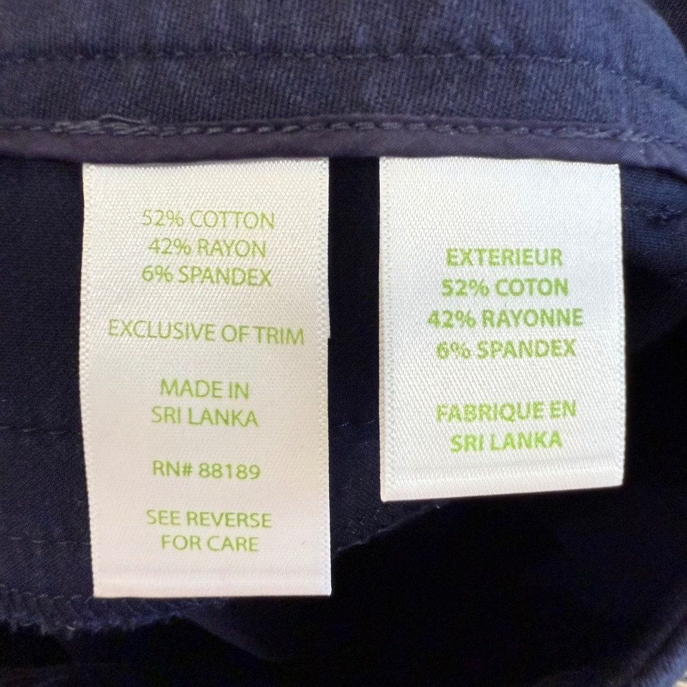 Lilly Pulitzer Womens Size 6 Navy Blue Stretch Cotton Blend Straight Leg Pants - Picture 5 of 9